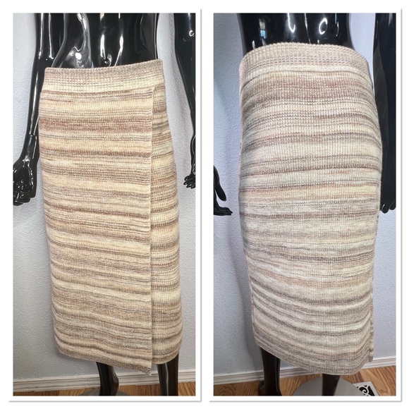 J. Crew Space-Dyed Wrap Merino Wool Blend Sweater-Skirt Sz S - Picture 2 of 7